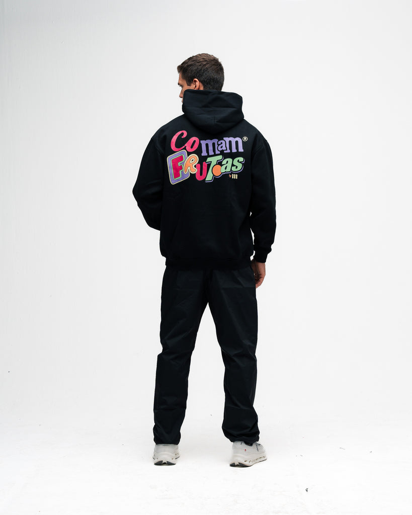 Blusa de Moletom Oversized Capuz Mith Comam Frutas MM'S Preto
