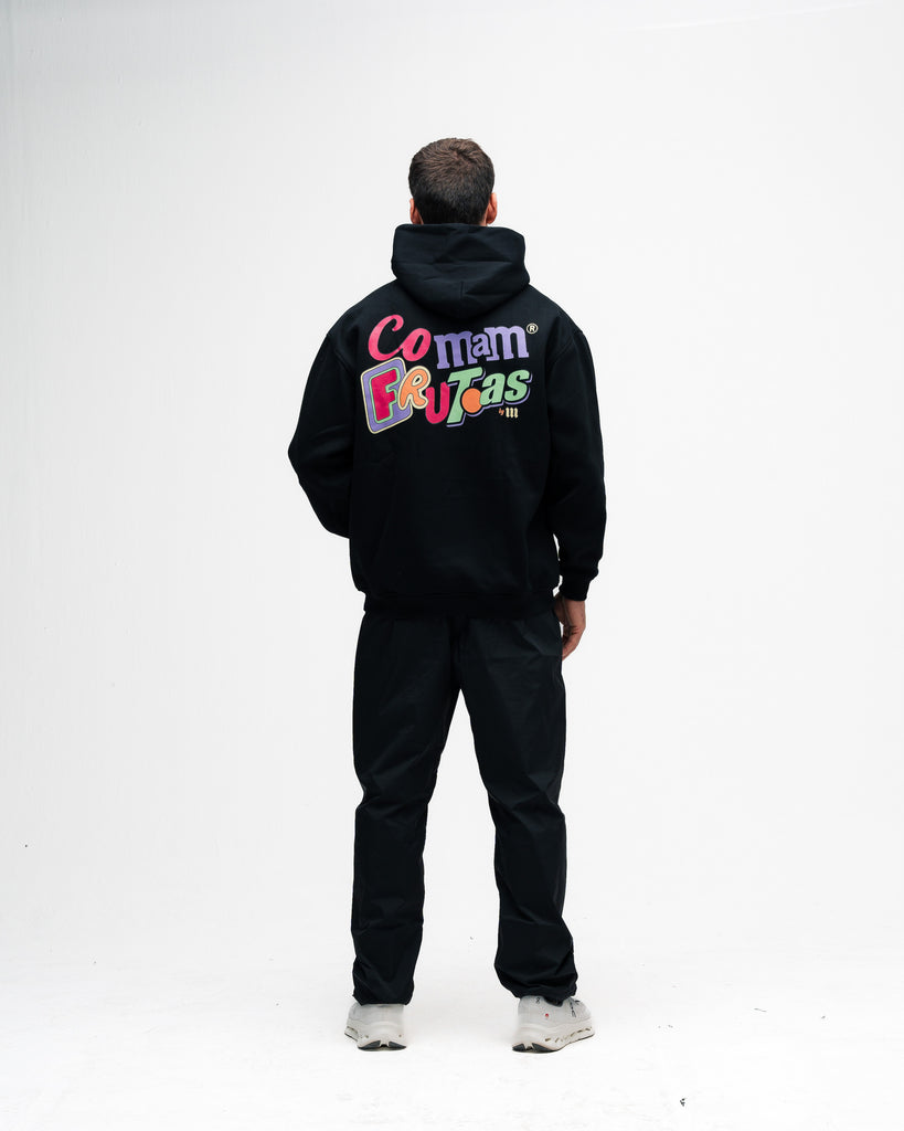 Blusa de Moletom Oversized Capuz Mith Comam Frutas MM'S Preto