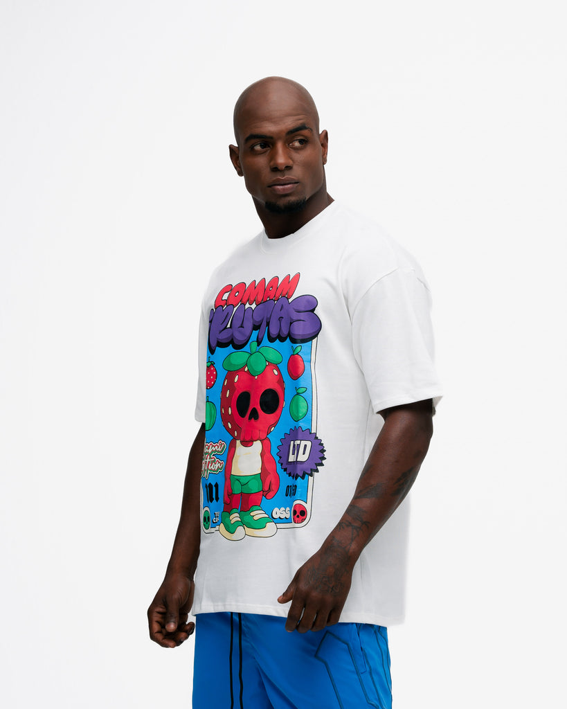 Camiseta Oversized Comam Frutas Neon Toyart Off White