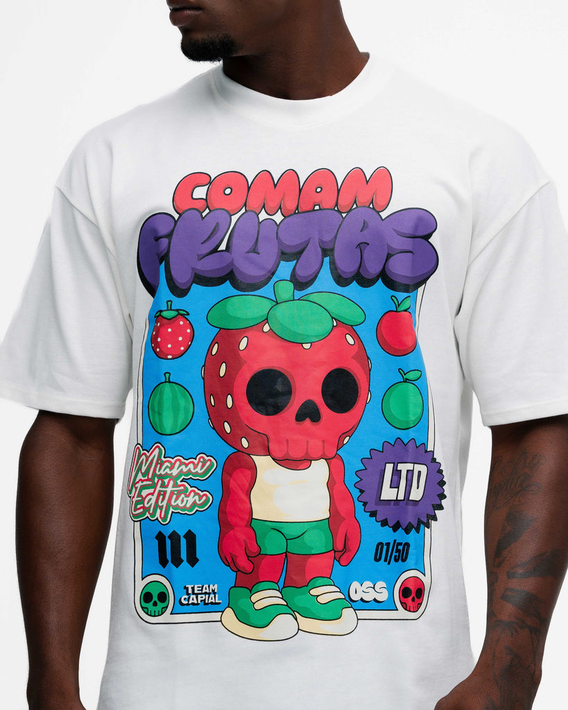 Camiseta Oversized Comam Frutas Neon Toyart Off White