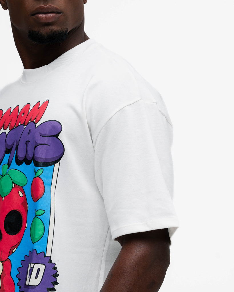 Camiseta Oversized Comam Frutas Neon Toyart Off White
