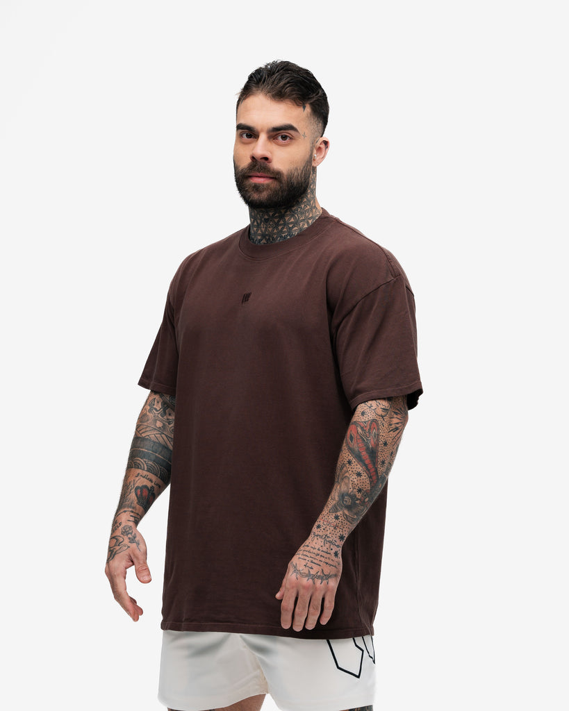 Camiseta Oversized Mith Nation Minimal Marrom