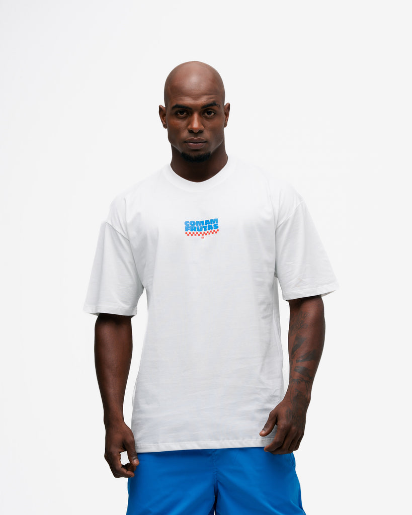 Camiseta Oversized Comam Frutas Reticle Blue Burger Off White