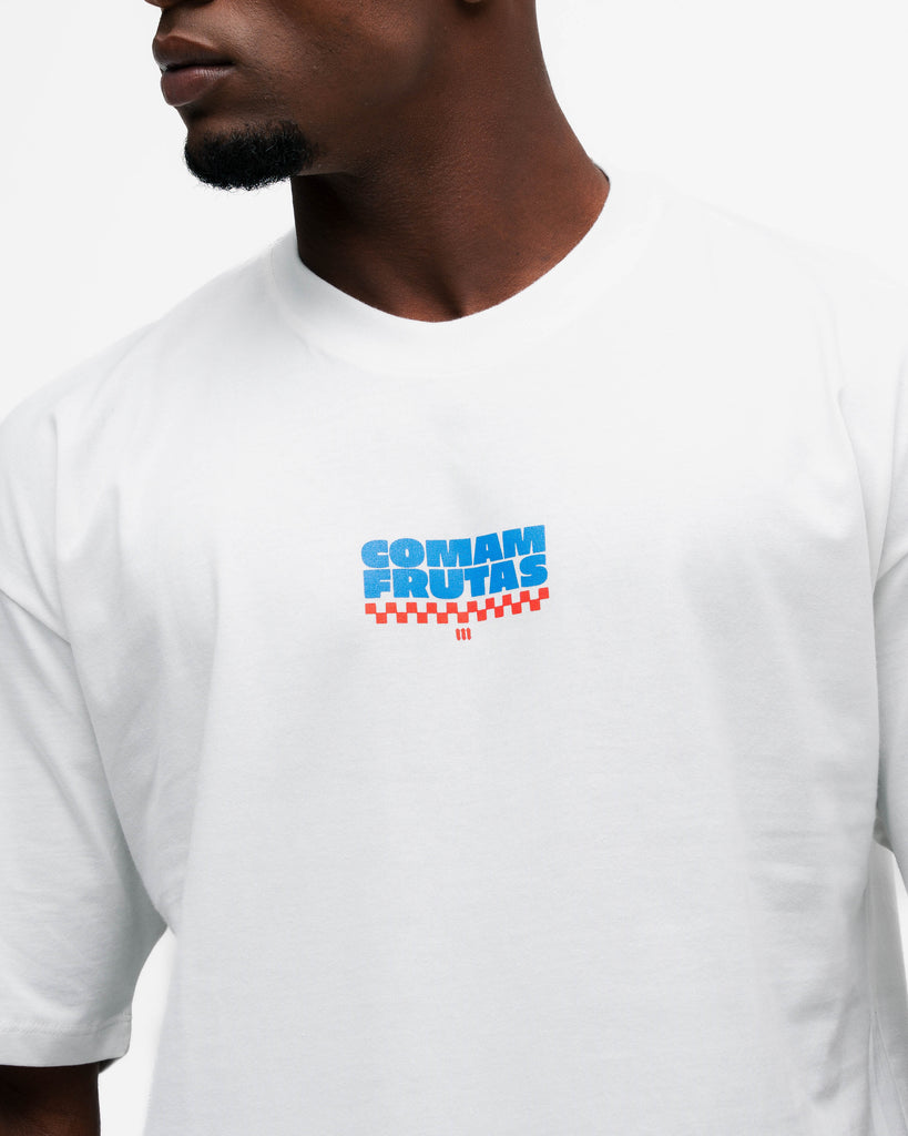 Camiseta Oversized Comam Frutas Reticle Blue Burger Off White