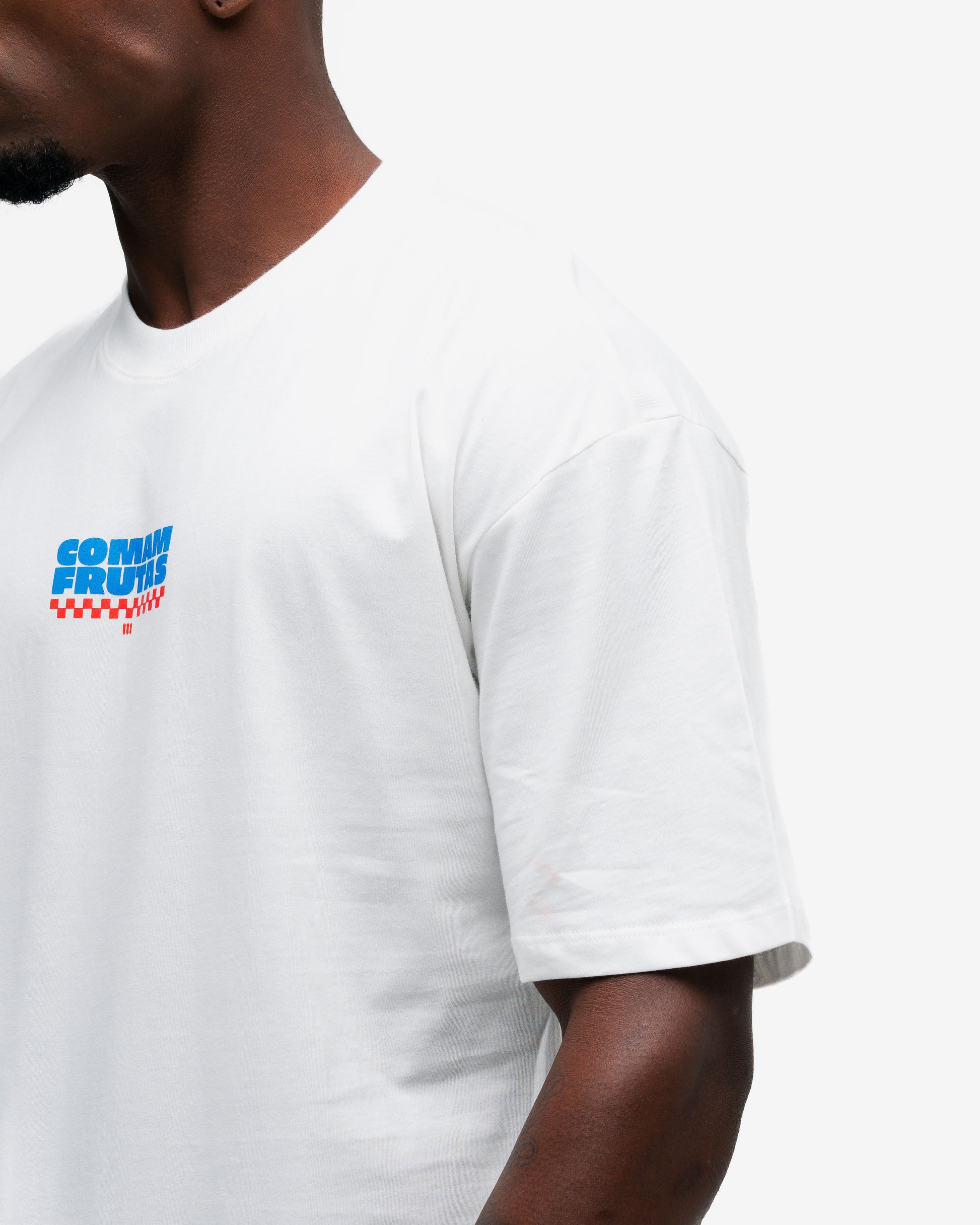 Camiseta Oversized Comam Frutas Reticle Blue Burger Off White