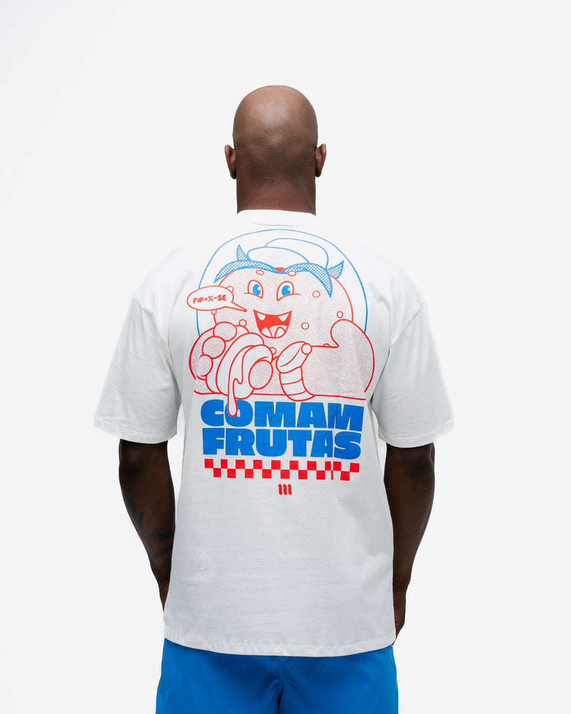 Camiseta Oversized Comam Frutas Reticle Blue Burger Off White