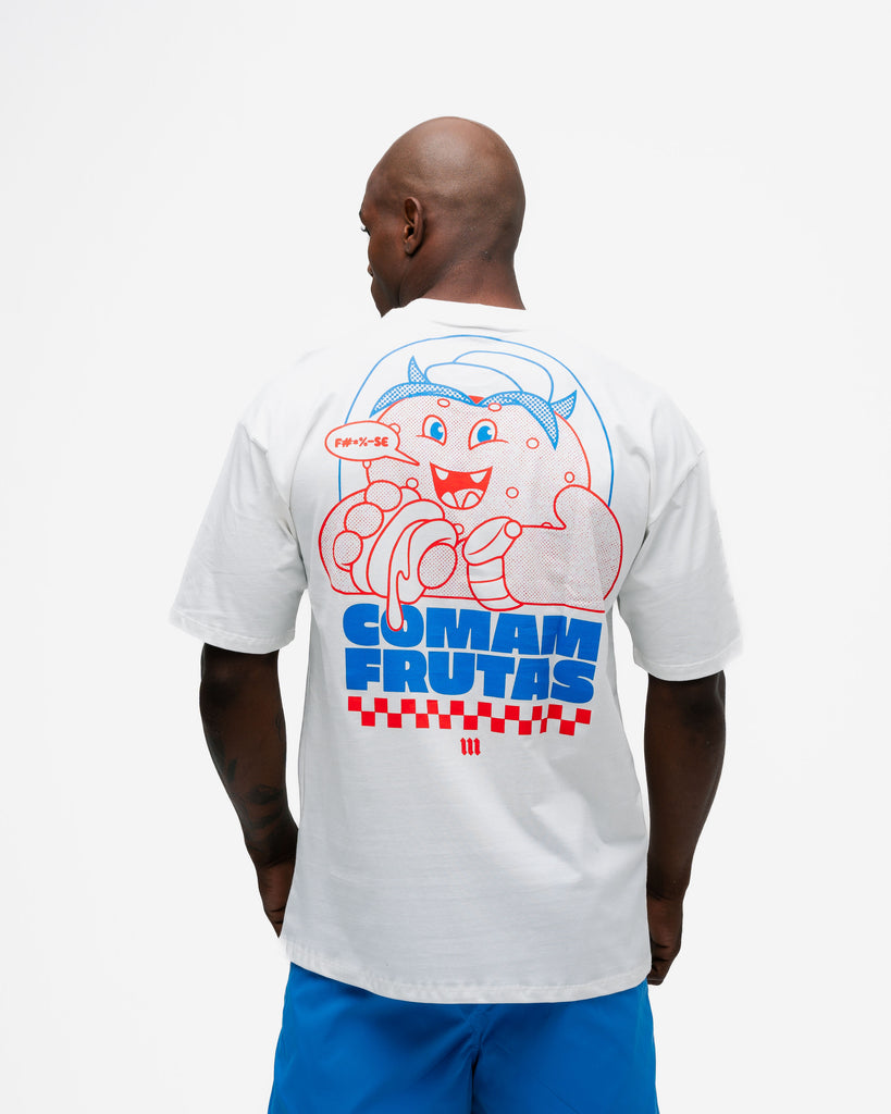 Camiseta Oversized Comam Frutas Reticle Blue Burger Off White