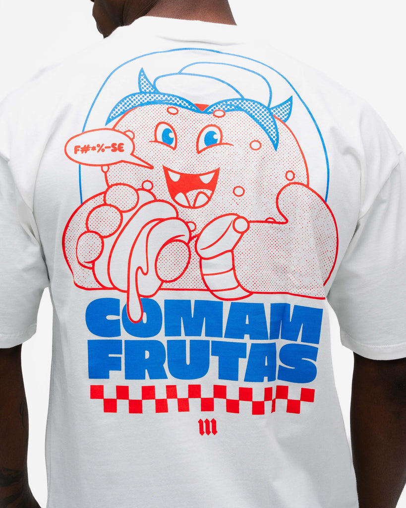 Camiseta Oversized Comam Frutas Reticle Blue Burger Off White
