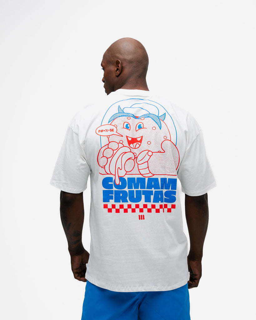 Camiseta Oversized Comam Frutas Reticle Blue Burger Off White