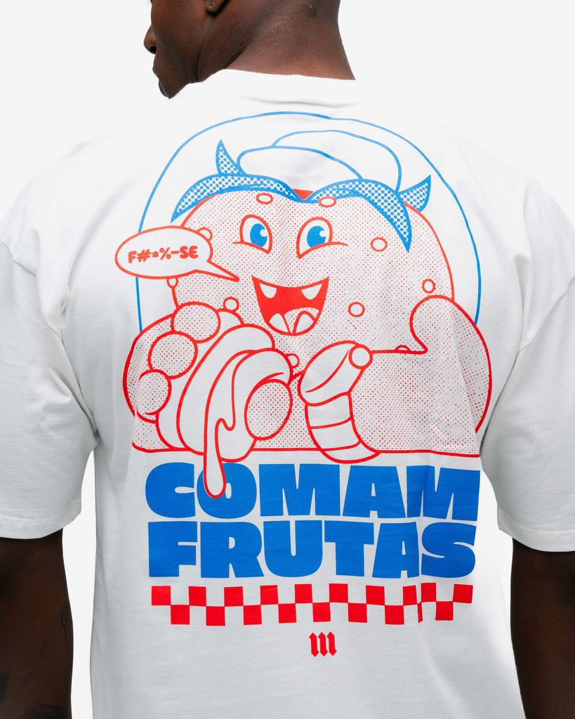 Camiseta Oversized Comam Frutas Reticle Blue Burger Off White