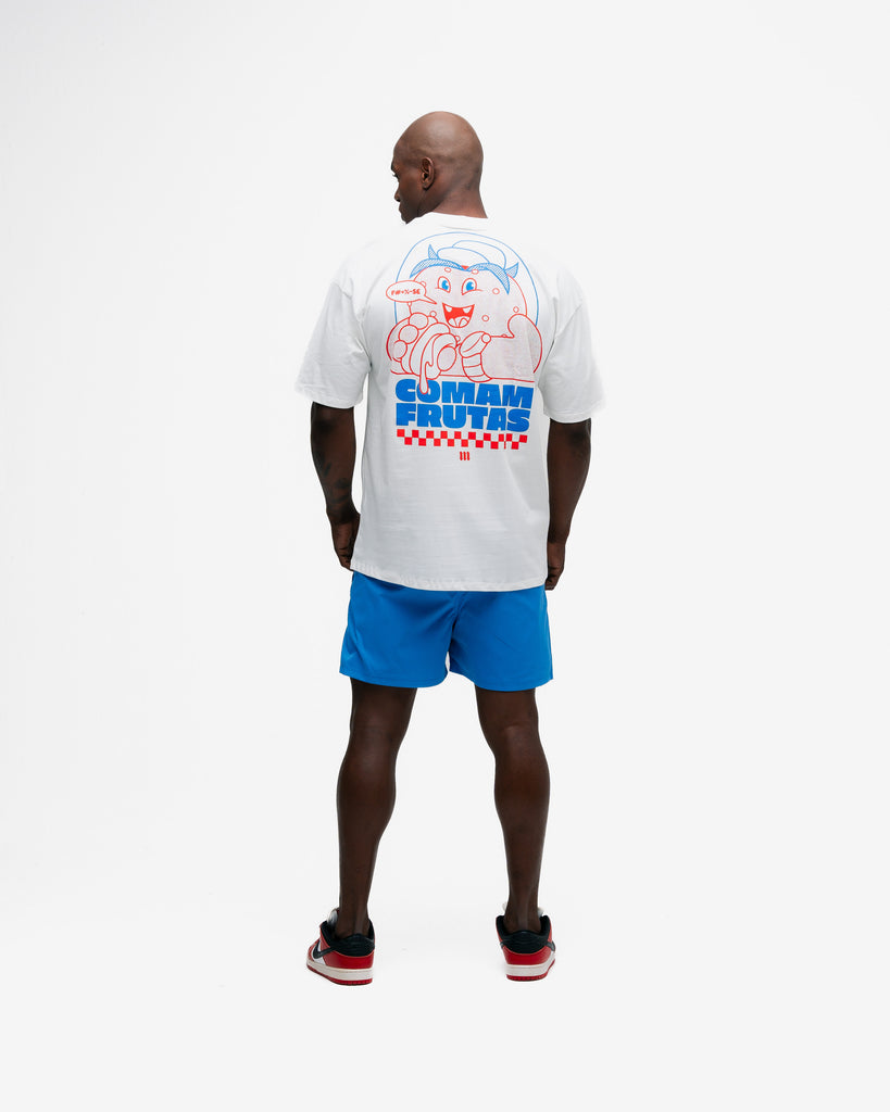 Camiseta Oversized Comam Frutas Reticle Blue Burger Off White