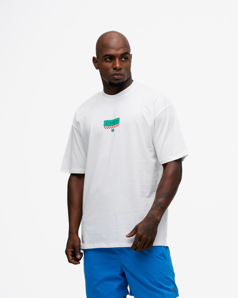 Camiseta Oversized Comam Frutas Burger Off White
