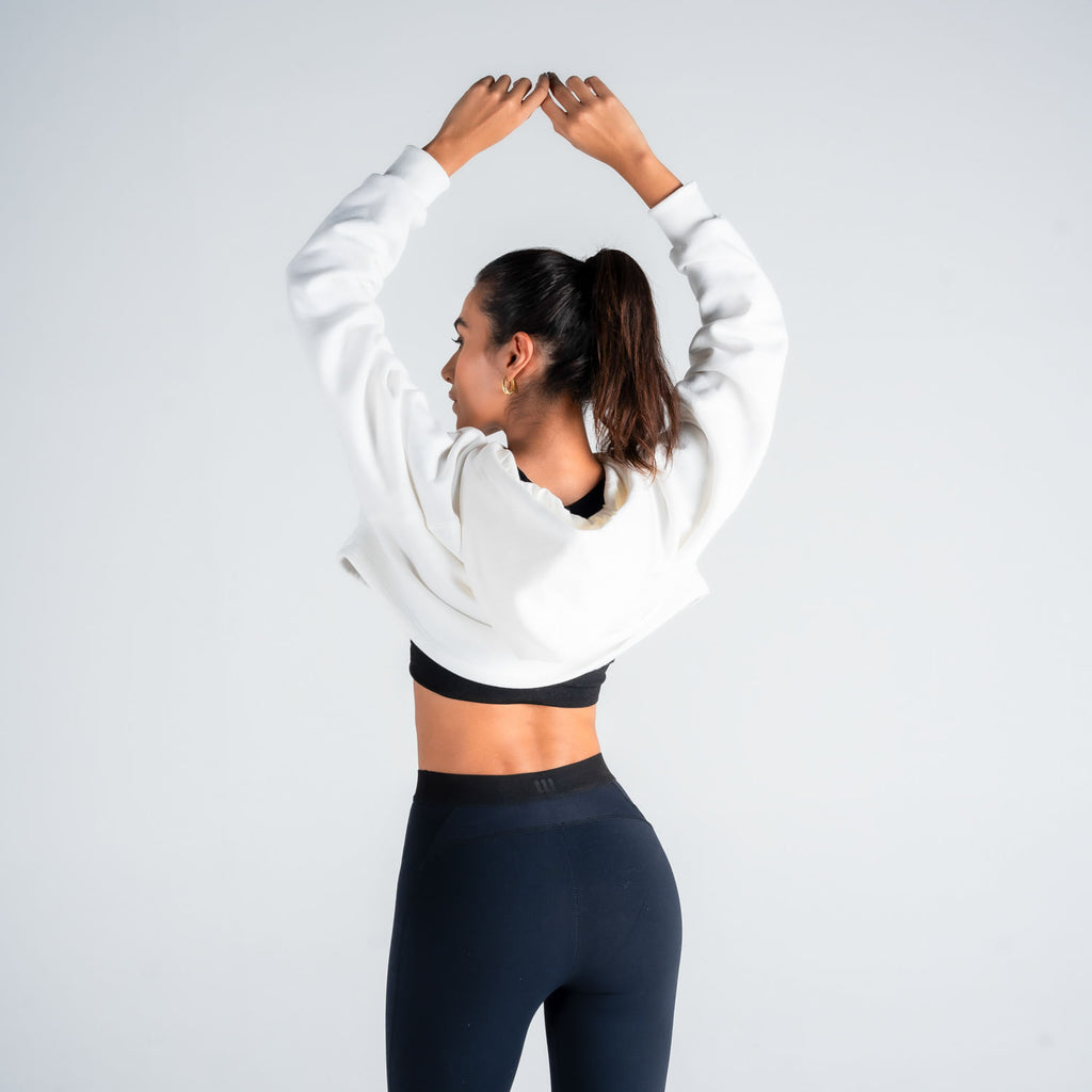Cropped de Moletom Feminino Mith Nation Off White