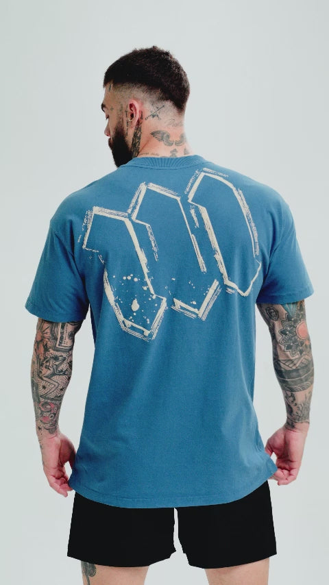 Camiseta Oversized Estonada Puff Mith Nation Marinho