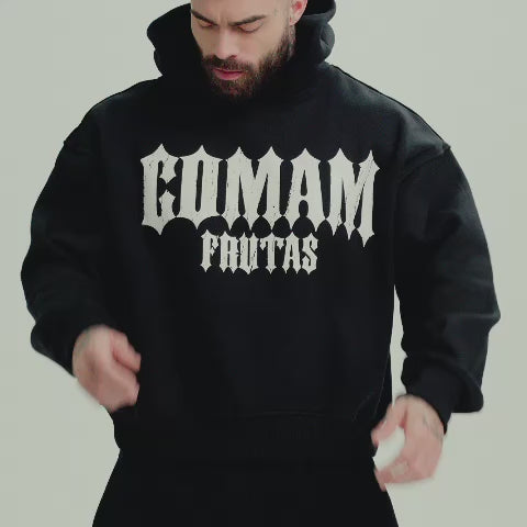 Blusa de Moletom Box Mith Mith Comam Frutas Flames Preto