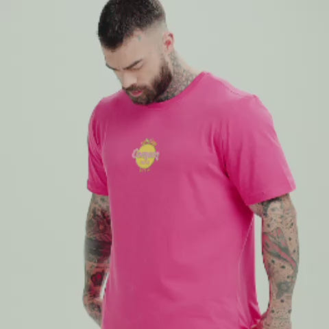 Camiseta Mith Comam Frutas Orange Vegas Rosa