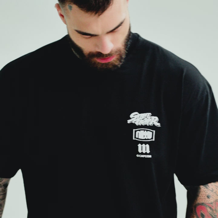 Camiseta Oversized Mith Street Fighter Ryu Face Preto